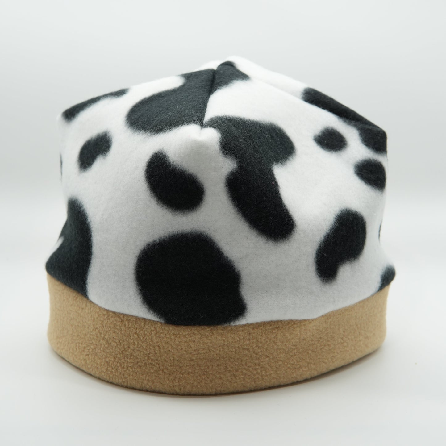 Cow Print Natural Fleece Beanie